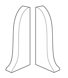 Торцевая заглушка (пара) для плинтуса Идеал Классик-85, К-П85-Тп 267 Клен белый 85мм