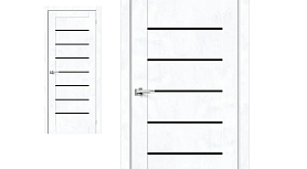 Межкомнатная дверь Браво Эко Шпон Браво-22 Snow Art, стекло Black Star