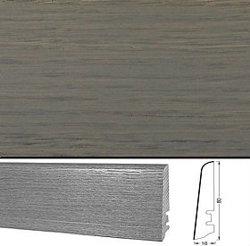 Плинтус шпонированный Tecnorivest Дуб Тинто 80х16, 1 м.п.