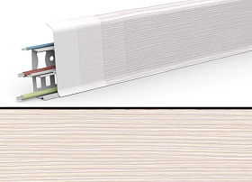 Напольный плинтус Deconika Д-П70 (пластиковый с кабель-каналом) 266 Клён Светлый 2200/70/22мм, 1 м.п.