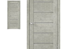 Межкомнатная дверь Velldoris Master Foil LOFT 1 Цвет Бетон светло-серый стекло Мателюкс Графит