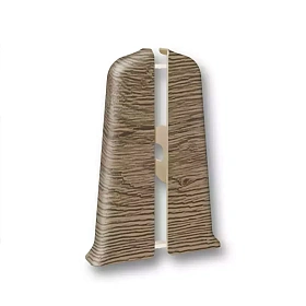 Торцевая заглушка (пара) к плинтусу Deconika Д-П100-Тп (пластиковый с кабель-каналом) 211 Дуб рустик, 100мм