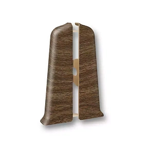 Торцевая заглушка (пара) к плинтусу Deconika Д-П100-Тп (пластиковый с кабель-каналом) 291 Орех, 100мм