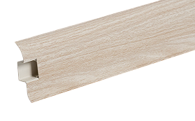 Напольный плинтус Идеал Классик К-П55п (пластиковый с кабель-каналом) 254 Ясень светлый, 2200мм/55мм/22мм, 1 м.п.