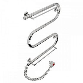 Полотенцесушитель электрический Laris Змеевик М-обр. 25 500x500 с 2-мя полочками левый тэн, хром