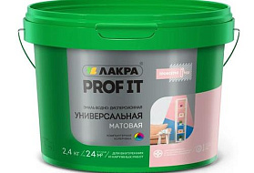 Эмаль универсальная ЛАКРА PROF IT ВД матовая, база С, 0.9 кг