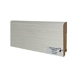 Плинтус МДФ DeArtio Best B302-01 Ясень Белый 80х16х2050, 1 м.п.