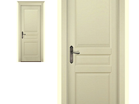 Межкомнатная дверь из массива ольхи Ока Валенсия Слоновая кость глухое полотно