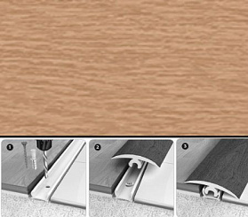 Порог гибкий универсальный Идеал 201 Дуб без крепежа 40х15 мм (рулон 3 м)