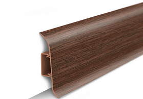 Напольный плинтус Идеал Классик К-П55п (пластиковый с кабель-каналом) 293 Орех темный, 2200мм/55мм/22мм, 1 м.п.