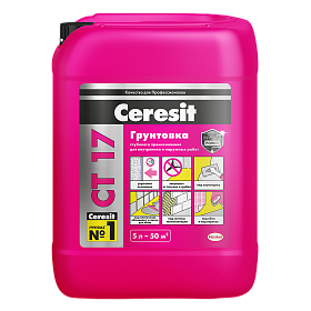 Водно-дисперсионная грунтовка глубокого проникновения Ceresit CT 17, 5л