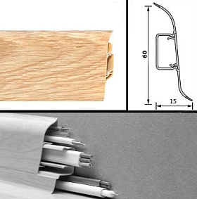 Напольный плинтус Tarkett (пластиковый с кабель-каналом) 240 Neapolitan Plane Tree 60мм/15мм, 1 м.п.