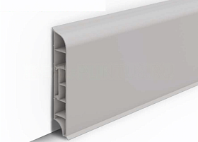 Напольный плинтус Идеал Дюра Округлый 002 Светло-серый 2200мм/80мм/15мм, 1 м.п.