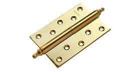 Латунные разъемные дверные петли с короной Morelli правые MB PG R C, Золото