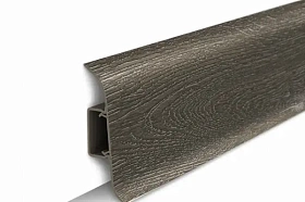 Напольный плинтус Идеал Классик К-П55п (пластиковый с кабель-каналом) 209 Дуб мореный, 2200мм/55мм/22мм, 1 м.п.