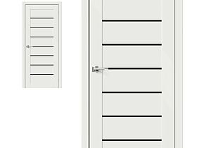 Межкомнатная дверь mr.wood Эмалит Браво-22 White Matt, стекло Black Star