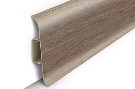 Напольный плинтус Идеал Классик К-П85п (пластиковый с кабель-каналом), 211 Дуб Рустик 2200мм/85мм/22мм, 1 м.п.