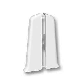 Торцевая заглушка (пара) к плинтусу Deconika Д-П100-Тп (пластиковый с кабель-каналом) 001 Белый 100мм