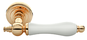 Межкомнатная дверная ручка Morelli MH-42-CLASSIC PG/W золото/белый