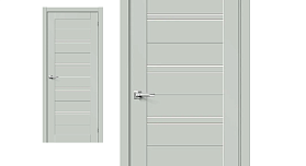 Межкомнатная дверь mr.wood Эмалит Браво-28 Grey Matt, стекло Magic Fog