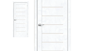 Межкомнатная дверь Браво Эко Шпон Браво-22 Snow Art, стекло Magic Fog