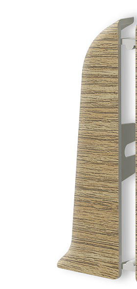 Торцевая заглушка левая для плинтуса Идеал Классик-70, К-П70-Тп (пластиковый с кабель-каналом) 213 Дуб северный 70 мм