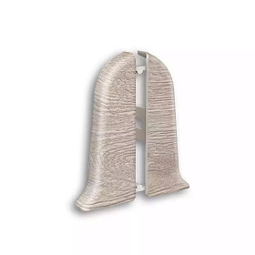 Торцевая заглушка (пара) для плинтуса Идеал Классик-70, К-П70-Тп (пластиковый с кабель-каналом) 415 Дуб палена 70 мм