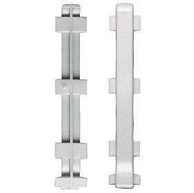 Угол стыковочный ПВХ для алюминиевого плинтуса Лука 60 мм, серый