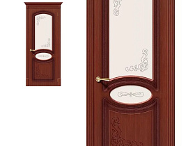 Межкомнатная дверь Браво Шпон Азалия Ф-15 Макоре, стекло Худ.