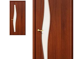 Межкомнатная дверь Браво Финиш Флекс Direct 6С Л-11 ИталОрех, стекло Сатинато