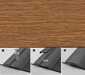 Порог с монтажным каналом Идеал 217 Дуб Темный 30х5х1800 мм (с дюбель-гвоздями)