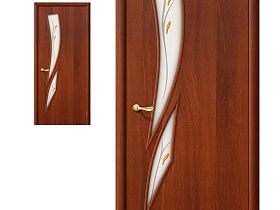 Межкомнатная дверь Браво Финиш Флекс Direct 8Ф Л-11 ИталОрех, стекло Фьюзинг