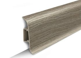 Напольный плинтус Идеал Классик К-П55п (пластиковый с кабель-каналом) 205 Дуб капучино, 2200мм/55мм/22мм, 1 м.п.