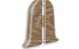 Торцевая заглушка левая для плинтуса Идеал Классик-70, К-П70-Тп (пластиковый с кабель-каналом) 321 Падук 70 мм