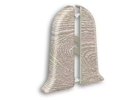 Торцевая заглушка (пара) для плинтуса Идеал Классик-70, К-П70-Тп 229 Дуб латте, 70 мм