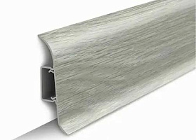 Напольный плинтус Идеал Классик К-П70п (пластиковый с кабель-каналом) 253 Ясень Серый, 2200мм/70мм/22мм, 1 м.п.