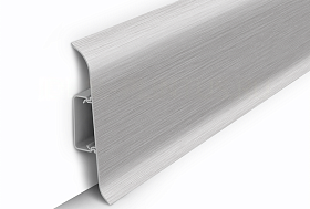 Напольный плинтус Идеал Классик К-П85п (пластиковый с кабель-каналом), 186 Алюминий 2200мм/85мм/22мм, 1 м.п.