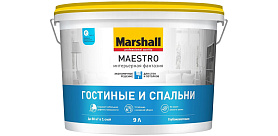 Краска для стен и потолков Marshall Maestro Интерьерная Фантазия глубокоматовая BW (4,5л)