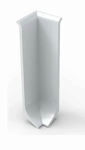 Угол внутренний Русский профиль из алюминия для алюминиевого плинтуса 40 мм, серебро матовое