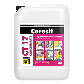 Водно-дисперсионная грунтовка глубокого проникновения Ceresit CT 17 морозостойкая, 10л, прозрачная