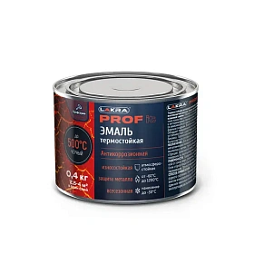 Эмаль термостойкая антикоррозионная Лакра PROF IT, до 500°С, черный, 0.4 кг