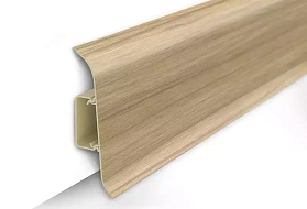 Напольный плинтус Идеал Классик К-П70п (пластиковый с кабель-каналом) 263 Клен северный, 2200мм/70мм/22мм, 1 м.п.
