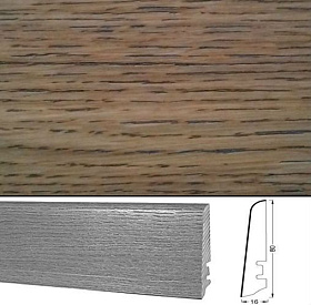 Плинтус шпонированный Tecnorivest Дуб затертый черным 80х16, 1 м.п.