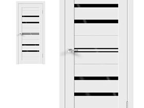 Межкомнатная дверь Velldoris Экошпон XLINE 6 цвет Белый Эмалит , Лакобель черное