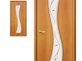 Межкомнатная дверь Браво Финиш Флекс Direct 11Ф Л-12 МиланОрех, стекло Фьюзинг