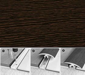 Порог гибкий универсальный Идеал 301 Венге без крепежа 40х15 мм (рулон 3 м)