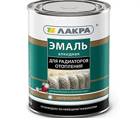 Эмаль алкидная для радиаторов ЛАКРА, белый полуматовый Л-С, 2.4 кг