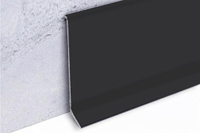 Алюминиевый напольный плинтус Русский профиль, графитовый черный (RAL7024), 60х11,2х2500 мм, 1 м.п