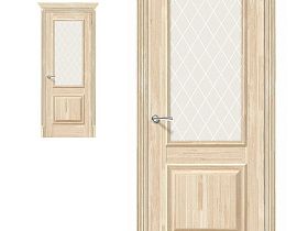 Межкомнатная дверь Браво Массив Классико-13 Без отделки, стекло White Сrystal