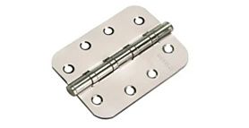 Стальные универсальные скругленные дверные петли Morelli MS-C 4BB SN Никель